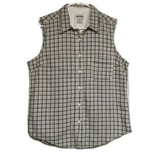 Authentic Riders Jeanswear Tank Top Women Collared Button Front Plaid Cowgirl XL